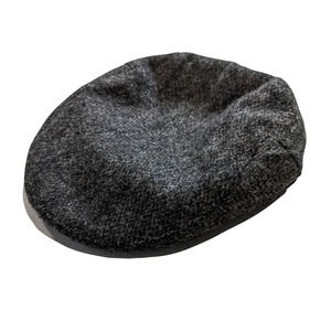 Vintage Harris Tweed Gray, Handwoven 100% Scottish Wool Newsboy Cap - Size S